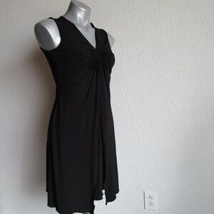 Little black dress PS with high loose fit waist. Polyester wrinkle free midi.